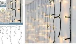 Merkloos Kerstverlichting - Ijspegel - Lichtgordijn - 12 Meter - Ijspegel - 360 Led's - Warm Wit - Voor Binnen & Buiten Shop