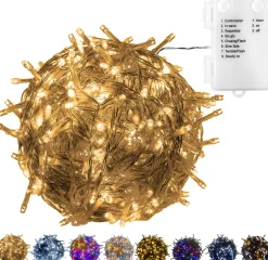 Trend24 Kerstverlichting - Sfeerverlichting - Kerstverlichting Buiten - Kerstverlichting Binnen - Kerstversiering - Feestverlichting - Lichtsnoer - Lichtsnoer Buiten - Voor Binnen En Buiten - Op Batterij - 10 M - Warm Wit Best