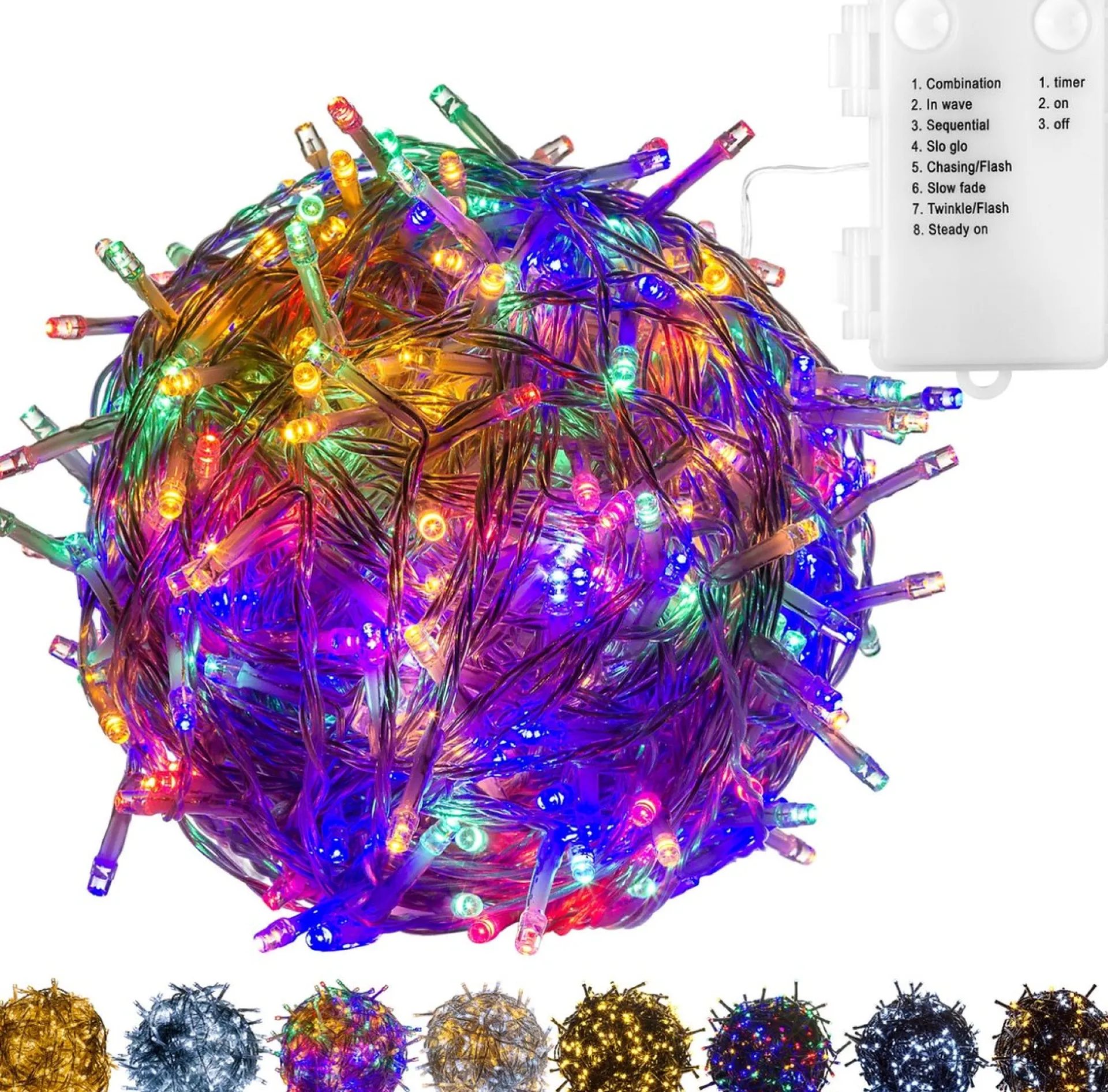 Trend24 Kerstverlichting - Sfeerverlichting - Kerstverlichting Buiten - Kerstverlichting Binnen - Kerstversiering - Feestverlichting - Lichtsnoer - Lichtsnoer Buiten - Voor Binnen En Buiten - Op Batterij - 10 M - Veelkleurig Shop
