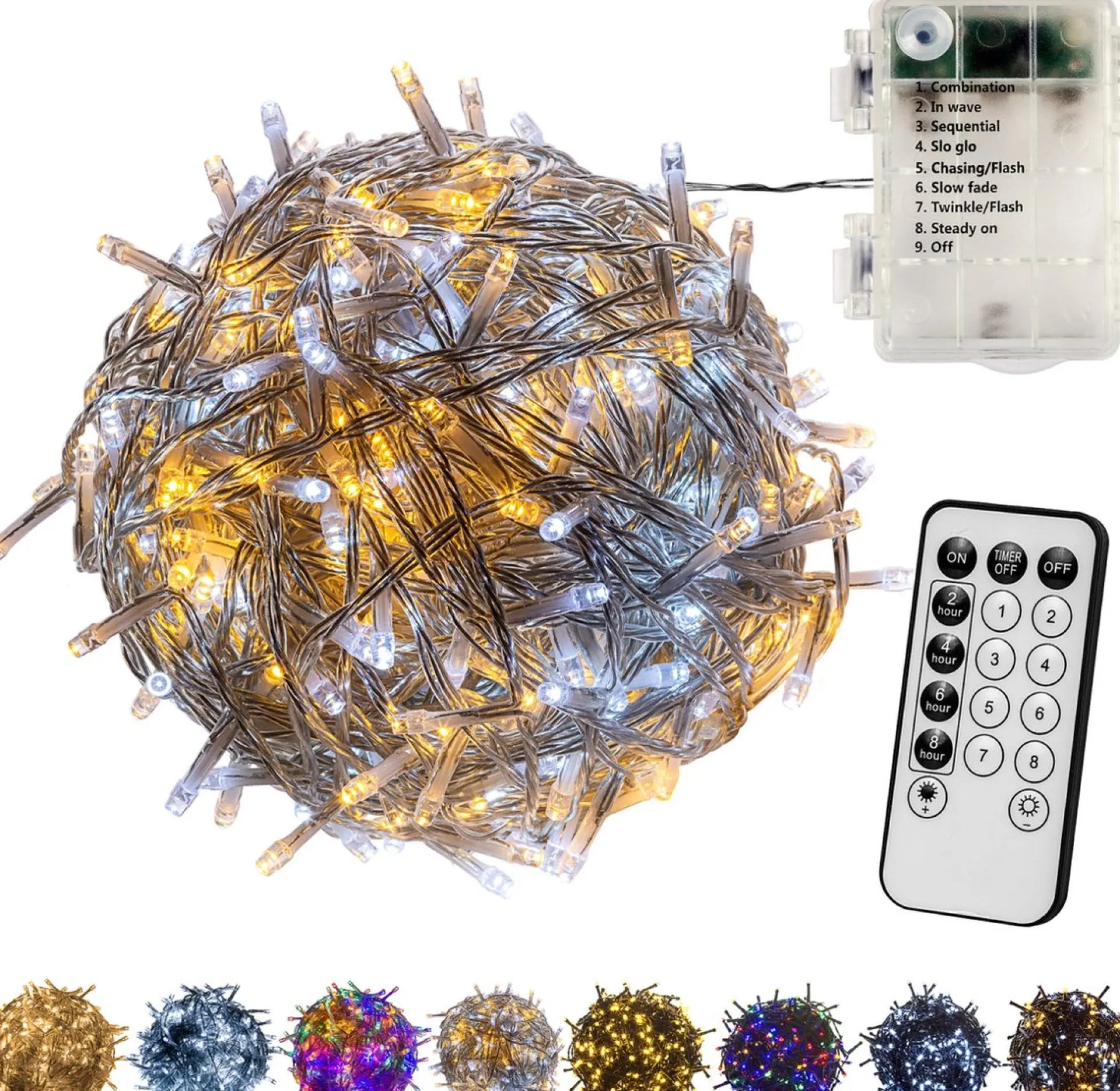 Trend24 Kerstverlichting - Sfeerverlichting - Kerstverlichting Buiten - Kerstverlichting Binnen - Kerstversiering - Feestverlichting - Lichtsnoer - Lichtsnoer Buiten - Voor Binnen En Buiten - Op Batterij - Met Afstandsbediening - 10 M - Warm Koud Shop