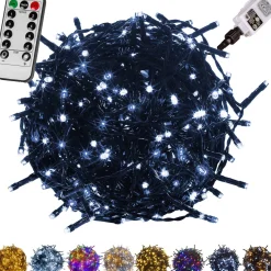 Trend24 Kerstverlichting - Sfeerverlichting - Kerstverlichting Buiten - Kerstverlichting Binnen - Kerstversiering - Feestverlichting - Lichtsnoer - Lichtsnoer Buiten - Voor Binnen En Buiten - Met Afstandsbediening - 20 M - Koud Wit Outlet