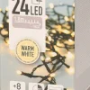 Bellatio Decorations Kerstverlichting 24 Warm Witte Lampjes Op Batterij 2 Meter Met Timer - Kerstlampjes/Kerstlichtjes Op Batterijen Fashion
