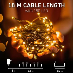 Emos Kerstverlichting Buiten - 18 Meter 180 Led - Warm Wit - 8 Modi - Lichtsnoer - Ip44 Stekker - Kerstboomverlichting - Geschikt Voor Binnen En Buiten - Kerstverlichting Led Cheap