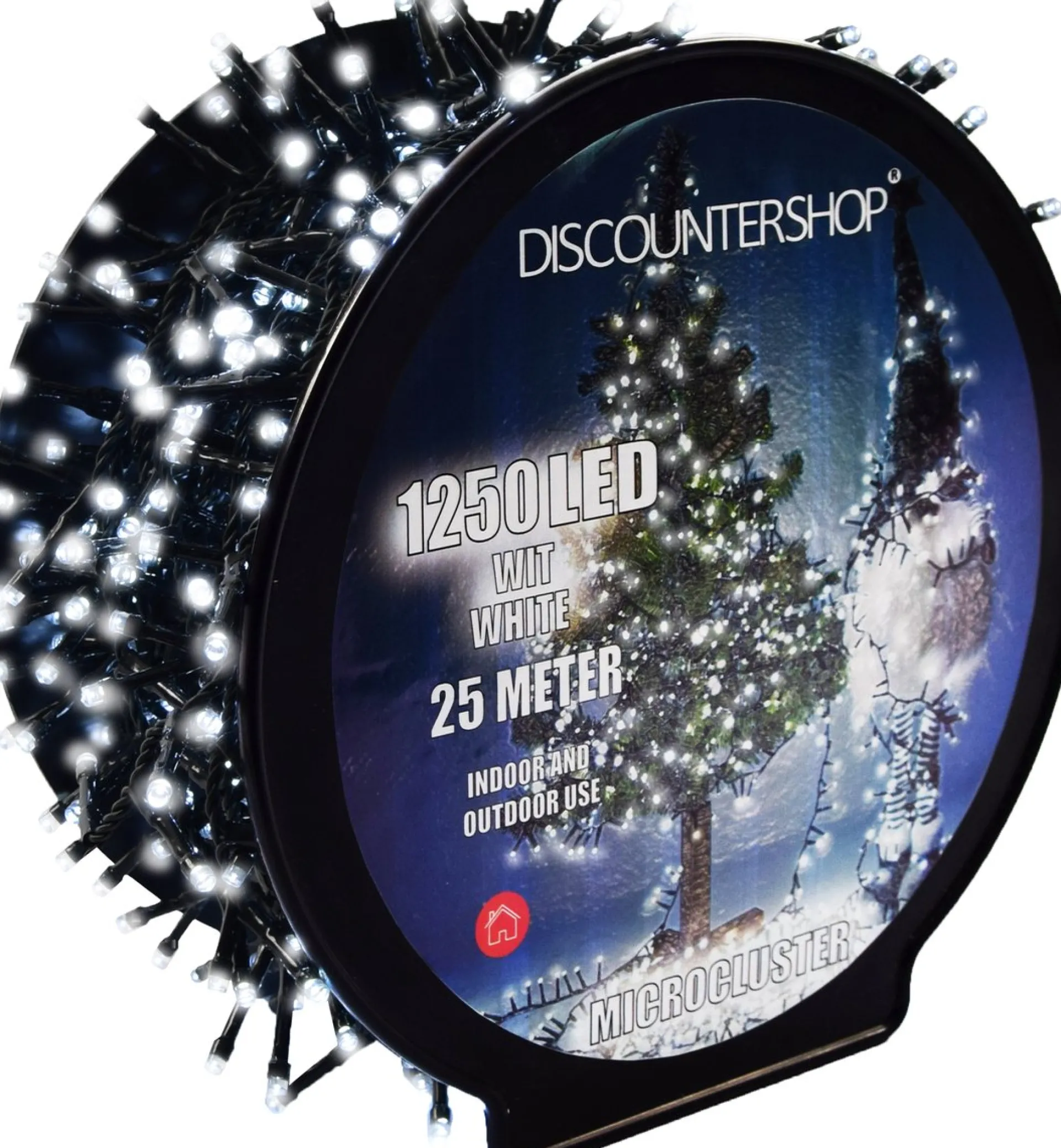 discountershop Kerstverlichting Buiten 25 Meter 1250 Led - Wit - Lichtsnoer Nano Koperdraad - Ip44 Stekker Met Timerfunctie - Kerstboomverlichting - Geschikt Voor Binnen En Buiten - Kerstverlichting Led Hot