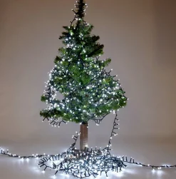 discountershop Kerstverlichting Buiten 25 Meter 1250 Led - Wit - Lichtsnoer Nano Koperdraad - Ip44 Stekker Met Timerfunctie - Kerstboomverlichting - Geschikt Voor Binnen En Buiten - Kerstverlichting Led Hot