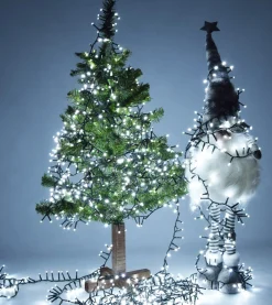 discountershop Kerstverlichting Buiten 25 Meter 1250 Led - Wit - Lichtsnoer Nano Koperdraad - Ip44 Stekker Met Timerfunctie - Kerstboomverlichting - Geschikt Voor Binnen En Buiten - Kerstverlichting Led Hot