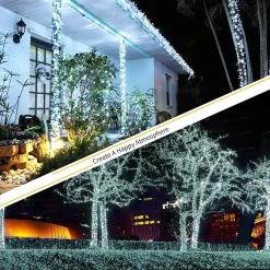 discountershop Kerstverlichting Buiten 25 Meter 1250 Led - Wit - Lichtsnoer Nano Koperdraad - Ip44 Stekker Met Timerfunctie - Kerstboomverlichting - Geschikt Voor Binnen En Buiten - Kerstverlichting Led Hot