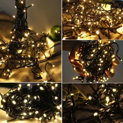 discountershop Kerstverlichting Buiten - 10 Meter 500 Led - Extra Warm Wit - Lichtsnoer Nano Koperdraad - Ip44 Stekker Met Timerfunctie - Kerstboomverlichting - Geschikt Voor Binnen En Buiten - Kerstverlichting Led Clearance