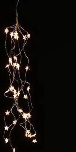 Anna's Collection Kerstverlichting Cascadelichtjes Met Timer 40 Lampjes Sterretjes Warm Wit - Voor Binnen Gebruik Sale