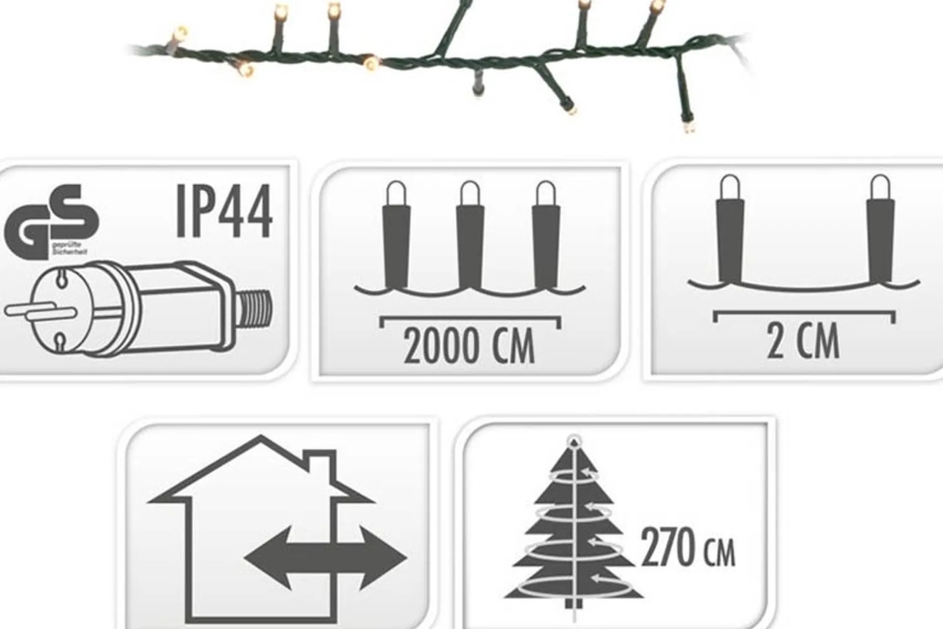 Merkloos Kerstverlichting Clusterverlichting 1000 Led – 20 Meter – Warm Wit - Microcluster Best