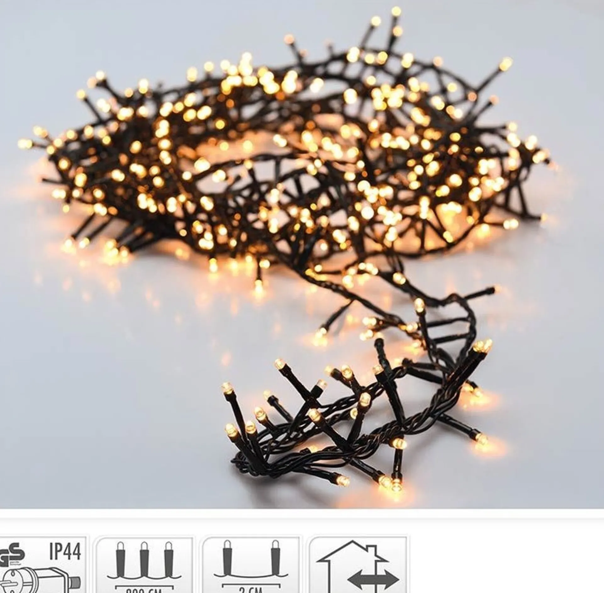 Merkloos Kerstverlichting Clusterverlichting 400Led – 8 Meter – Warm Wit - Voor Binnen En Buiten New