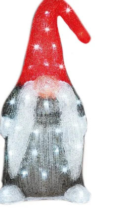 Lumineo Kerstverlichting Led Figuren Voor Buiten Gnome/Dwerg 19 X 22 X 44 Cm Met 60 Lampjes Helder Wit - Verlichte Figuren - Sneeuwpoppen Cheap