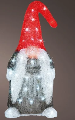 Lumineo Kerstverlichting Led Figuren Voor Buiten Gnome/Dwerg 19 X 22 X 44 Cm Met 60 Lampjes Helder Wit - Verlichte Figuren - Sneeuwpoppen Cheap