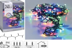 Merkloos Kerstverlichting Lichtsnoeren 240 Gekleurde Led Lampjes Buiten - 18 Meter - Kerstlampjes/Kerstlichtjes - Binnen/Buiten Shop