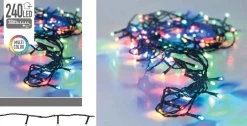 Merkloos Kerstverlichting Lichtsnoeren 240 Gekleurde Led Lampjes Buiten - 18 Meter - Kerstlampjes/Kerstlichtjes - Binnen/Buiten Shop