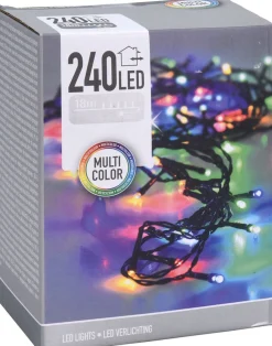 Merkloos Kerstverlichting Lichtsnoeren 240 Gekleurde Led Lampjes Buiten - 18 Meter - Kerstlampjes/Kerstlichtjes - Binnen/Buiten Shop