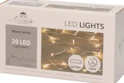 Anna's Collection Kerstverlichting Met Timer 20 Warm Witte Lampjes Op Batterijen - Lichtsnoer Transparant Met 20 Leds Cheap