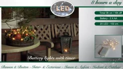 Anna's Collection Kerstverlichting Met Timer 20 Warm Witte Lampjes Op Batterijen - Lichtsnoer Transparant Met 20 Leds Cheap