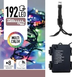 Merkloos Kerstverlichting Op Batterij Gekleurd Buiten 192 Lampjes Best Sale