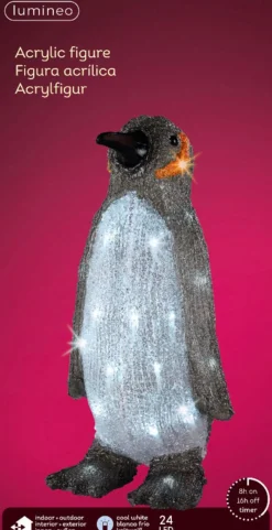 Lumineo Kerstverlichting Pinguin Met Led Licht 33 Cm Cheap