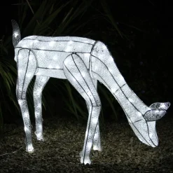 MonsterShop Kerstverlichting: Sneeuwpop + 2 Rendieren - 100 Led - Verlichte Kerstfiguren Hert Ree Buiten Kerstversiering Kerst Lichtjes Clearance