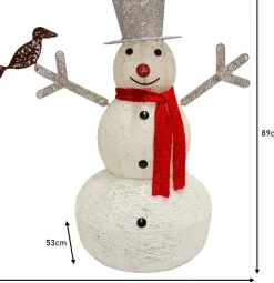 MonsterShop Kerstverlichting: Sneeuwpop + 2 Rendieren - 100 Led - Verlichte Kerstfiguren Hert Ree Buiten Kerstversiering Kerst Lichtjes Clearance