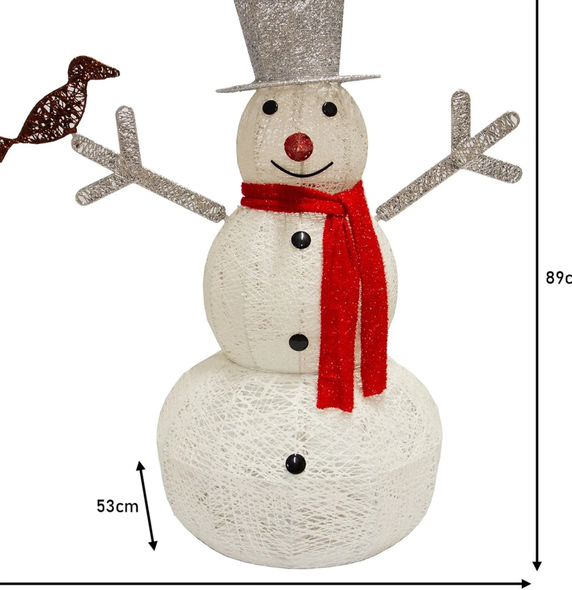 MonsterShop Kerstverlichting: Sneeuwpop + 2 Rendieren - 100 Led - Verlichte Kerstfiguren Hert Ree Buiten Kerstversiering Kerst Lichtjes Clearance