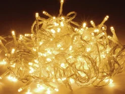 Merkloos Kerstverlichting Transparant Snoer Met 120 Warm Witte Lampjes - 9 Meter - Kerstlampjes/Kerstlichtjes - Binnen/Buiten New