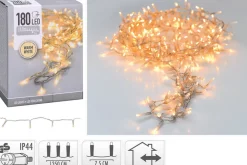 Merkloos Kerstverlichting Transparant Snoer Met 180 Warm Witte Lampjes - 13,5 Meter - Kerstlampjes/Kerstlichtjes - Binnen/Buiten Clearance