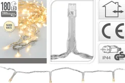 Merkloos Kerstverlichting Transparant Snoer Met 180 Warm Witte Lampjes - 13,5 Meter - Kerstlampjes/Kerstlichtjes - Binnen/Buiten Clearance