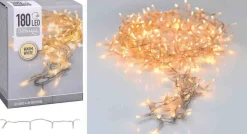 Merkloos Kerstverlichting Transparant Snoer Met 180 Warm Witte Lampjes - 13,5 Meter - Kerstlampjes/Kerstlichtjes - Binnen/Buiten Clearance