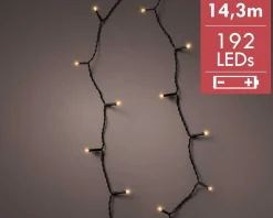 Decoris Kerstverlichting Twinkle Op Batterij Warm Wit Buiten 192 Lampjes - Boomverlichting Shop