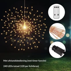 Trend24 Kerstverlichting Vuurwerk - Firework Led Lights - Sfeerverlichting - Ophangbaar - Snoer Met 2 Stuks - Inclusief Afstandsbediening - Warm Wit Cheap
