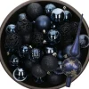 Bellatio Decorations Kerstboomversieringen>Kerstversiering Set - 38-Dlg - Donkerblauw - Kunststof Kerstballen En Glazen Piek