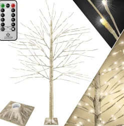Kesser ® Kersenbloesem Boom Met Afstandsbediening | Lichtboom Binnen Buiten Metalen Stal | Kerstverlichting Verlichte Boom Warm Wit - 180Cm, Goud Shop