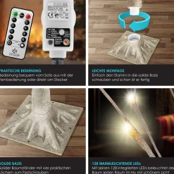 Kesser ® Kersenbloesem Boom Met Afstandsbediening | Lichtboom Binnen Buiten Metalen Stal | Kerstverlichting Verlichte Boom Warm Wit - 180Cm, Goud Shop