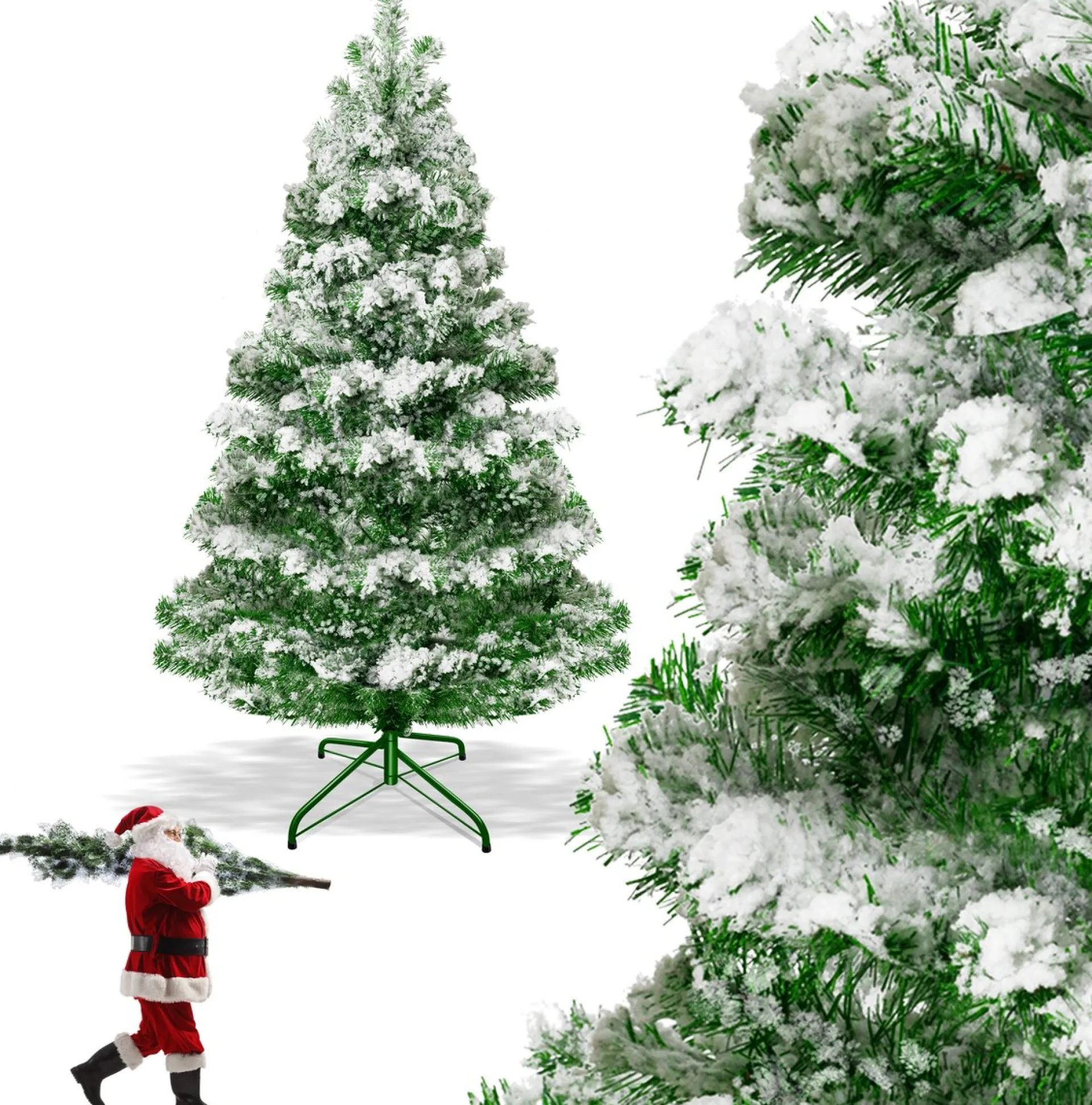 Kesser ® Kerstboom - Dennenboom - Kunstkerstboom Snelle Montage Incl. Kerstboomstandaard - 180Cm, Sneeuw Flash Sale