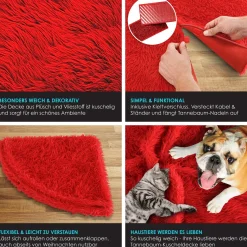 Kesser ® Kerstboomrok Kerstboomkleed Imitatiebont Rond Kerstboom Tapijt Vilt Pluche Voor Sneeuw Decoratie Versieringen Rood - O 90 Cm Shop