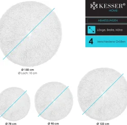 Kesser ® Kerstboomrok Kerstboomkleed Imitatiebont Rond Kerstboom Tapijt Vilt Pluche Voor Sneeuw Decoratie Versieringen - Wit / O 150 Cm Wit - O 150 Cm Best