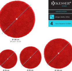 Kesser ® Kerstboomrok Kerstboomkleed Imitatiebont Rond Kerstboom Tapijt Vilt Pluche Voor Sneeuw Decoratie Versieringen Rood - O 122 Cm Cheap