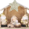Mica Decorations Kerststallen>Kinder Kerststal/Kerststalletje Met Verlichting 30 X 10 X 15 Cm - Kerstversiering/Kerstdecoratie Kerststallen Voor Op De Kinderkamer