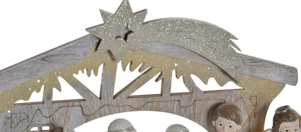 Merkloos Kerststallen>Kinder/Kinderkamer Kerststal Met Beelden/Figuren Wit 17 X 5 X 11