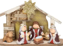 Cosyu0026Trendy Kerststallen>Kinder/Kinderkamer Kerststal Met Beelden/Figuren En Licht 23 X 8,5 X 16 Cm - Kerststalletjes/Kerststallen Met Verlichting