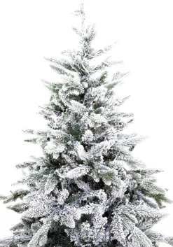 KJ Kunstkerstbomen - Flock De Luxe Besneeuwde Kunstkerstboom - 180 Cm - Met Inclusief Led Verlichting 350 Led-Lampjes – 988 Pe En Pvc Takken Discount