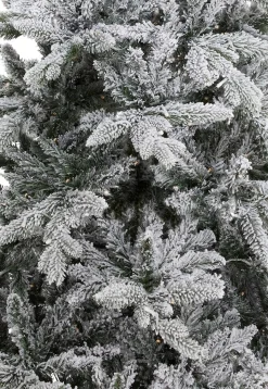 KJ Kunstkerstbomen - Flock De Luxe Besneeuwde Kunstkerstboom - 180 Cm - Met Inclusief Led Verlichting 350 Led-Lampjes – 988 Pe En Pvc Takken Discount