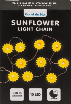 Merkloos Kleine Kunst Kerstboom - Besneeuwd - Incl. Zonnebloemen Lichtsnoer - H45 Cm Hot