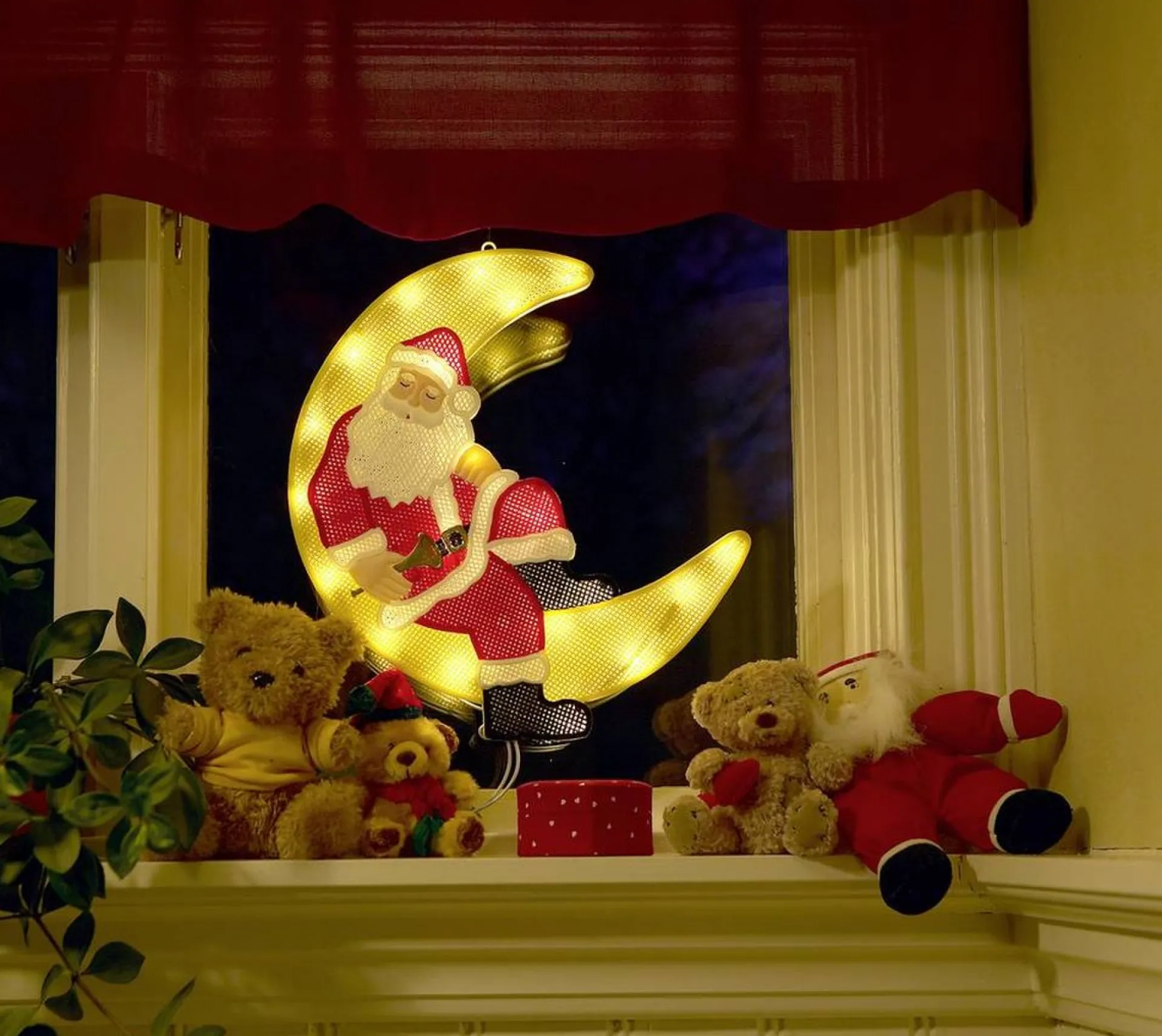 Konst Smide Led Raamdecoratie Kerstman Verlichte Kerstfiguren - 40 Cm - Maan - 20 Leds Best Sale