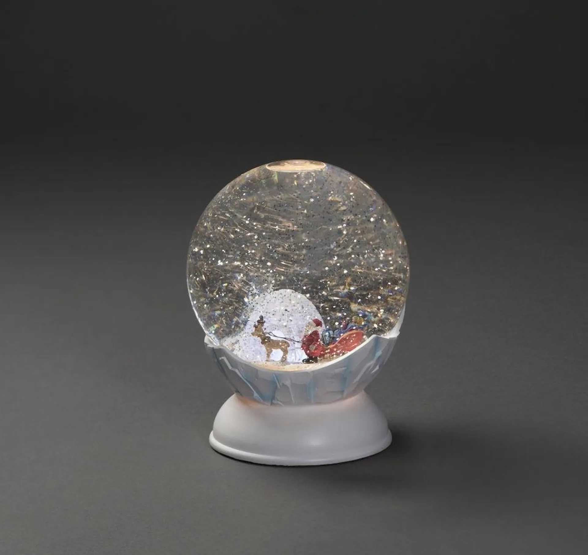 Konst Smide Sneeuwbol O15Cm Groot Electronisch Met Licht Kerstman Slee Rendier Iglo Noordpool Decoratie Kerstverlichting Flash Sale