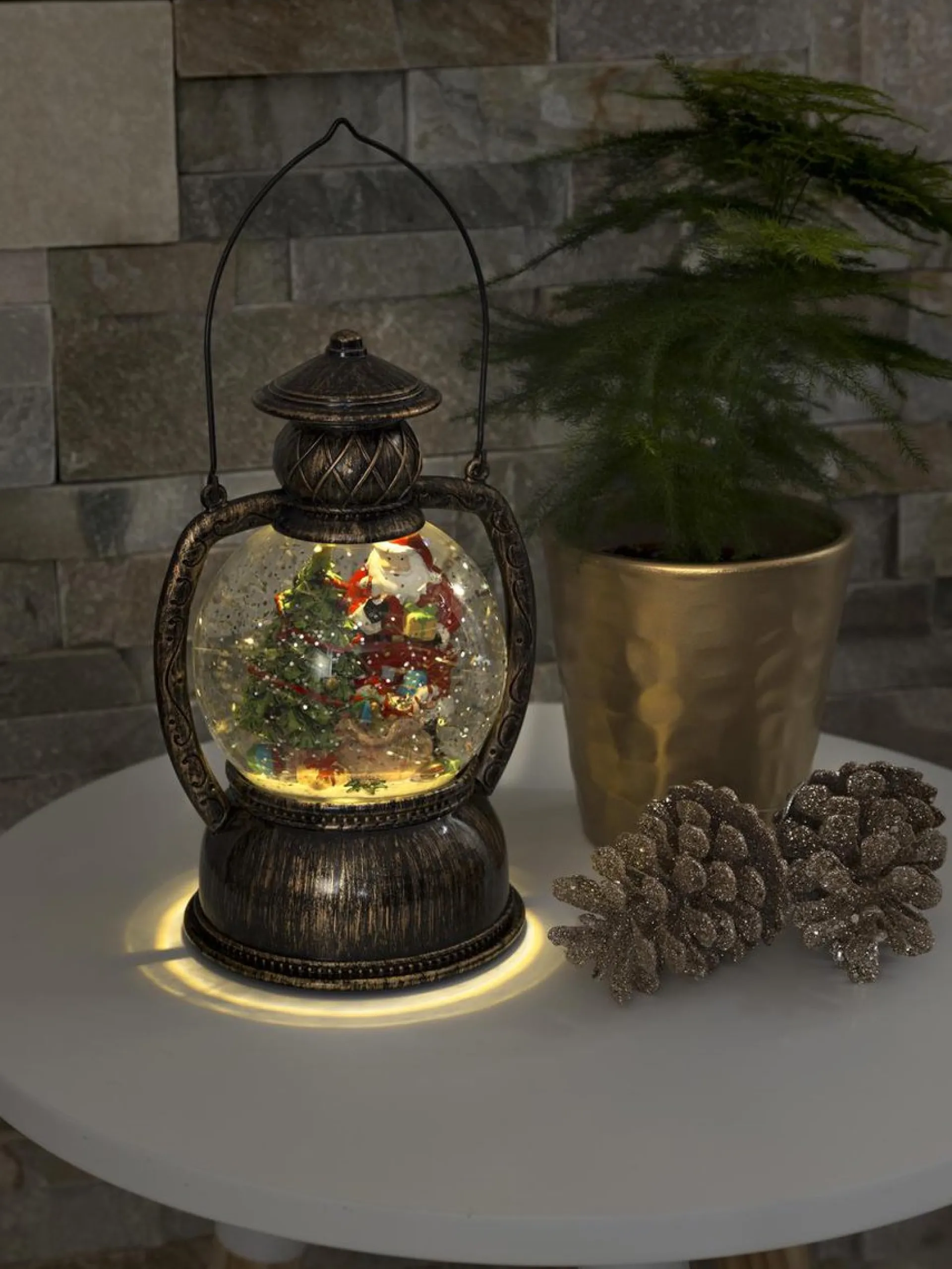 Konst Smide Konstsmide 3497 - Kerstdecoratie - 1 Lamps Led Sneeuwlantaarn Kerstman Watergevuld - Op Batterij - Voor Binnen - Warmwit Fashion