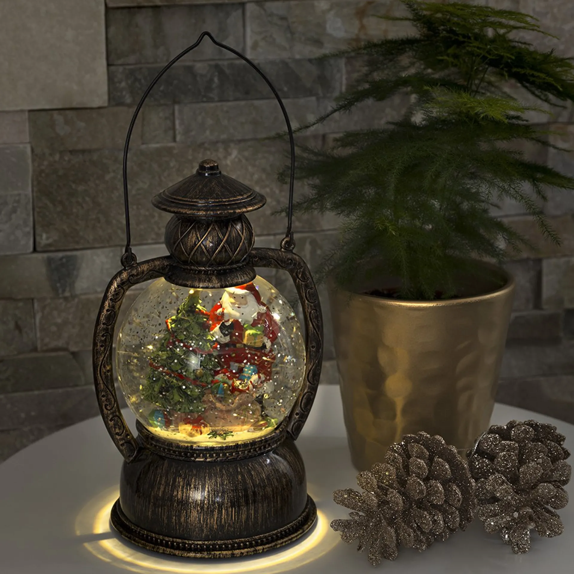 Konst Smide Konstsmide 3497 - Kerstdecoratie - 1 Lamps Led Sneeuwlantaarn Kerstman Watergevuld - Op Batterij - Voor Binnen - Warmwit Fashion